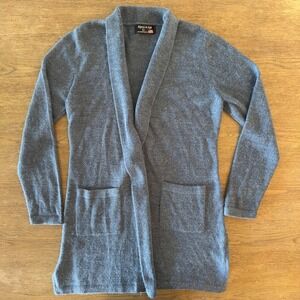 Alpaca in Style Cardigan Duster-!00% Alpaca Wool-Blue-Size Large-Made in America